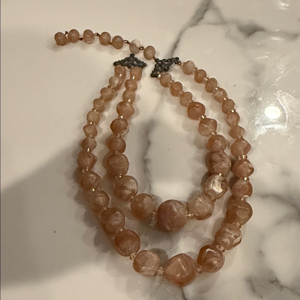 Chic Beaded Necklace in Warm Brown